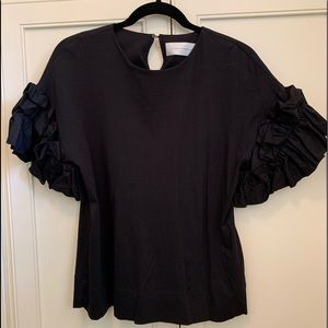 Victoria Beckham ruffled sleeve tee